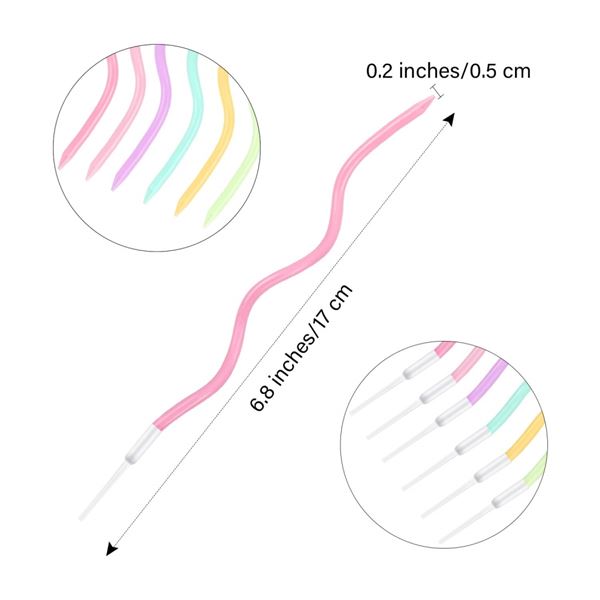 Csavart színes szálgyertya (6 db / doboz)